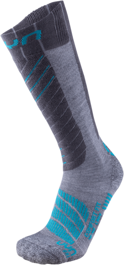 Ski Socks UYN Ski Comfort Fit Women Grey/Turquoise - 2021/22