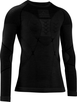 XBIONIC Thermal Underwear X-BIONIC APANI 4.0 MERINO SHIRT ROUND NECK LG SL BLACK MEN - 2021/22