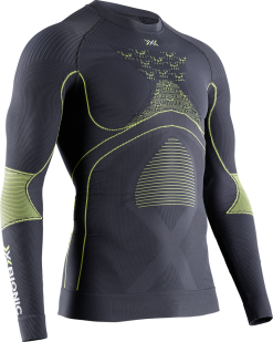 XBIONIC Thermal Underwear X-BIONIC ENERGY ACCUMULATOR 4.0 SHIRT ROUND NECK LG SL MEN CHARCOAL/YELLOW - 2021/22