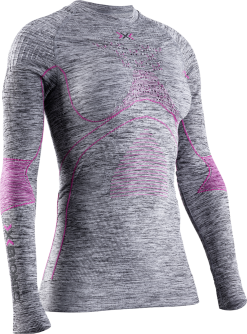 XBIONIC Thermal Underwear X-BIONIC ENERGY ACCUMULATOR 4.0 SHIRT ROUND NECK LG SL WOMEN GREY MELANGE/PINK - 2021/22